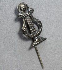 Spilla distintivo arpa lira strumento musicale vintage