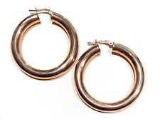 Orecchini a cerchio in argento sterling 925 lucido placcato oro rosé