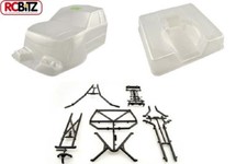 Axial Trail Honcho camion corpo non tagliato trasparente modellato gabbia posteriore decalcomania e maschere AX4025