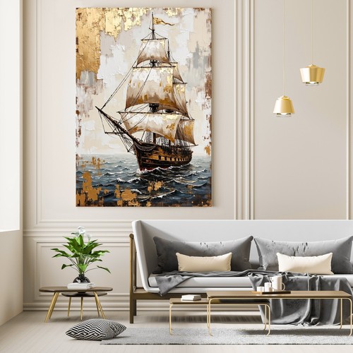 Nave pirata dorata arte - nave,
