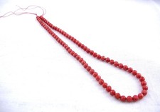 RED CORAL THREAD FACETED BEADS