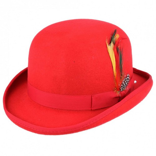 Cappello bowler rosso - cappello,