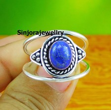 Anello pietra preziosa lapislazzuli argento sterling 925 fatto a mano...