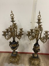 Coppia Di Candelabri In Ottone