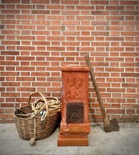 ANTICA STUFA IN TERRACOTTA ANNI 30/40 FELICI PRATO A LEGNA MONTAGNA BAITA CHALET