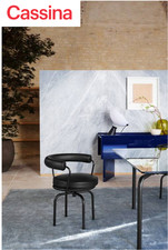 Cassina Le Corbusier LC 7 Poltroncina In Pelle Z nera/nera SEMINUOVA