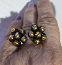 Orecchini antichi Oro giallo 18 kt granati gr. 7,6