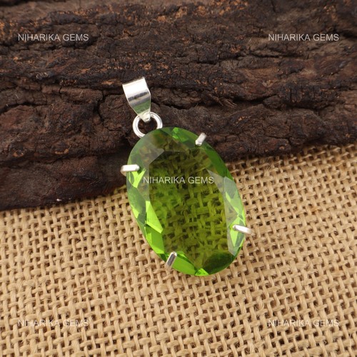 Ciondolo pietra peridoto ovale - ciondolo,