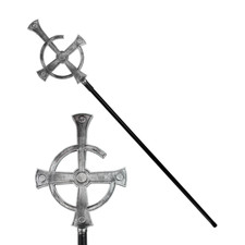 BASTONE PASTORALE MESSA NERA ABBATTIBILE 145 CM ACCESSORI VESTITO CARNEVALE