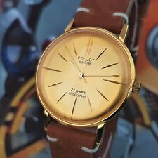 Orologio Vintage URSS Poljot De Luxe 2209 ULTRA SOTTILE Orologio da Polso Quadrante Cassa Oro