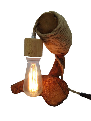 Lampada driftwood fatta mano - lampada, a