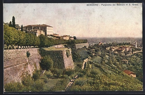 Cartolina bergamo panorama - cartolina, bergamo,