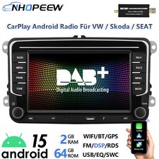 Type-C Android 15 autoradio carplay DAB + GPS navigatore RDS per VW Tiguan 5N Golf Plus