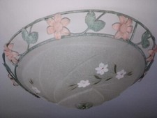 PLAFONIERA SOFFITTO, VETRO E FERRO BATTUTO DIAMETRO CM. 60