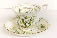 Tazza da tè The in porcellana Inglese Royal Albert con mese  GENNAIO 