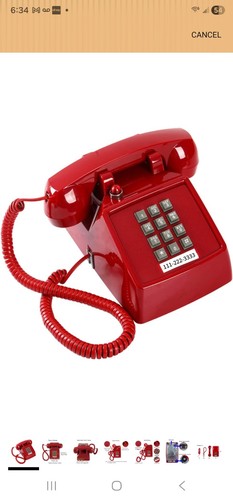 Htmengt telefono fisso rosso - telefono,