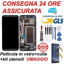 DISPLAY LCD FRAME ORIGINALE SAMSUNG GALAXY S8 SM-G950 G950 F TOUCH SCREEN NERO