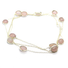 Collana Quarzo Rosa 40"