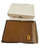 PORTAFOGLIO PELLE Marrone PURO VITELLO FERRARI FORMULA 1 Anni 70 Introvabile