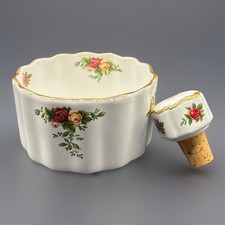ROYAL ALBERT OLD COUNTRY ROSES WINE COASTER & TAPPO BOTTIGLIA SUGHERO raro difficile da trovare