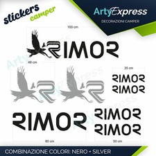 Kit completo 8 adesivi camper RIMOR, loghi stickers carvan