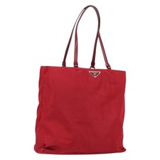 Borsa tote PRADA nylon rosso argento originale bs31021