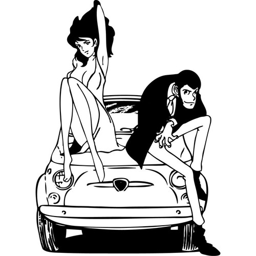 Sticker auto lupin margot - sticker, e