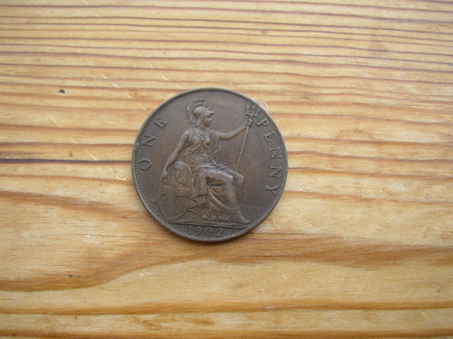 Moneta penny bronzo 1902