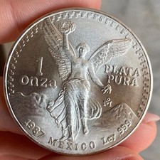 MESSICO 1 ONCIA OZ 1987 ARGENTO SILVER PURO 999 FIOR DI CONIO UNC