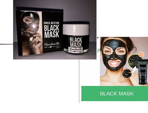 Black mask head - black, maschera
