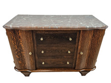 Cassettiera in legno e Marmo Rosso | Comò anni '50 | Cassettiera Vintage