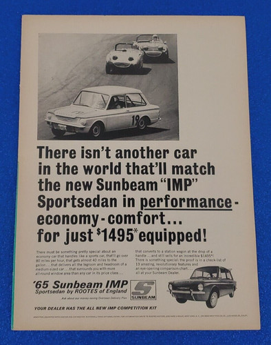 1965 sunbeam imp sportsedan - sunbeam,