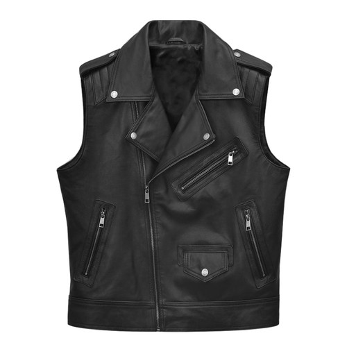Gilet classico pelle da - pelle,