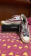 Sneaker converse alte bianche blue e rosse