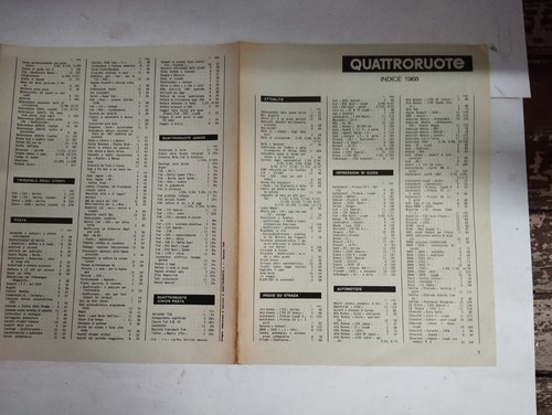 Quattroruote indice 1968 - indice,