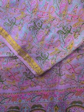 100% Pura Seta Sari Vintage Riciclato Tessuto Stampato Materiale PSS17518