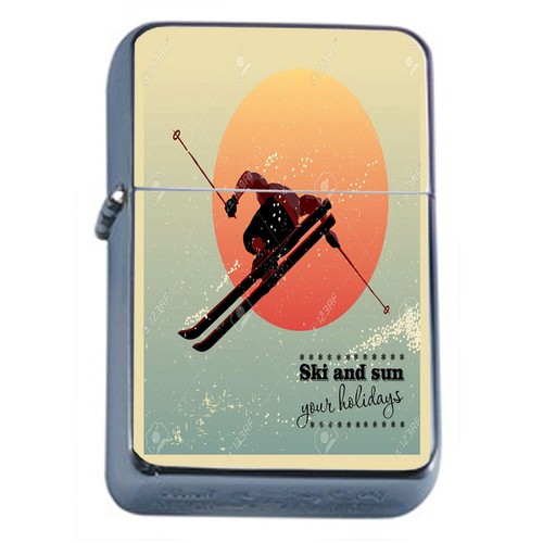 Accendino olio vintage sci - accendino,
