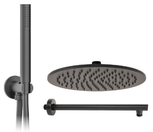 Kit doccia tondo nero - tondo,