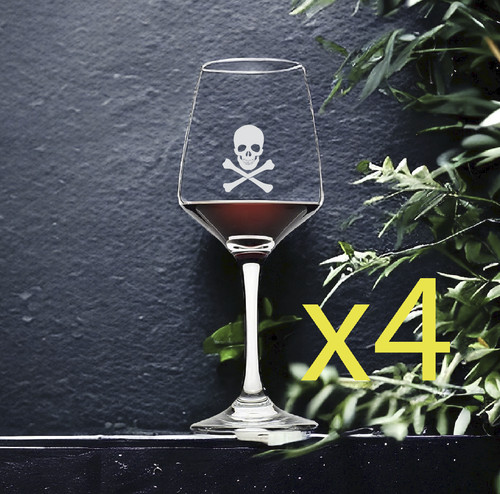 Bicchieri vino skull cross - da,