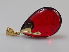 Collana ambra rossa ciondolo