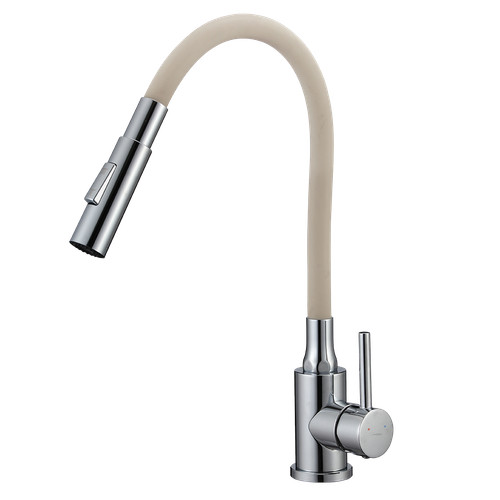 Rubinetto cucina cromato beige
