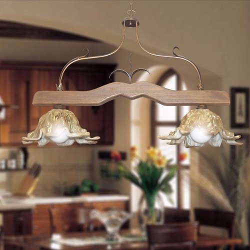 Lampadario bilanciere rustico - ,