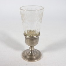 BICCHIERINO PICCOLO BICCHIERE CALICE DA LIQUORE IN CRISTALLO SILVERPLATE VINTAGE