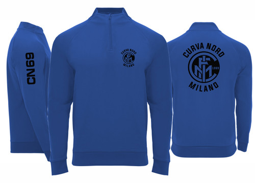 Felpa mezza zip cn69 inter - mezza,