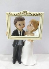 Cake Topper sopratorta materiale resina sposi con cornice  cm 17 x 12 wedding