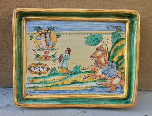 Placca maiolica ceramica - placca, ex