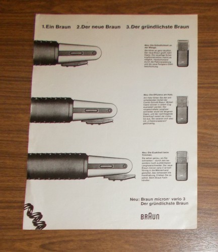 Rara pubblicità braun micron - braun,