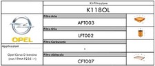 KIT TAGLIANDO 3 FILTRI OPEL