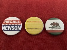Recall Gavin Newsom Save California 2020 - 3 pulsanti pin-back da 1,75"