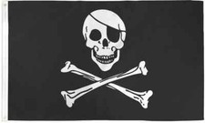 Pirate Regular 4x6ft Poly Grande Bandiera Jolly Roger Teschio Pirata